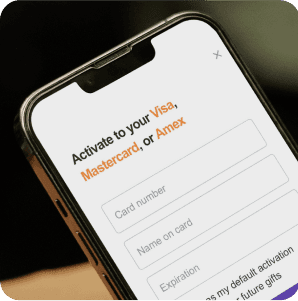 Phone screen of activation page